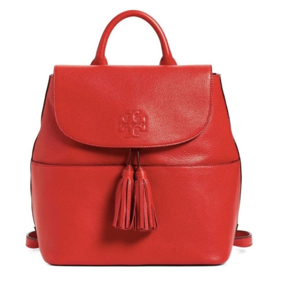 Tory Burch Red Thea Leather Backpack